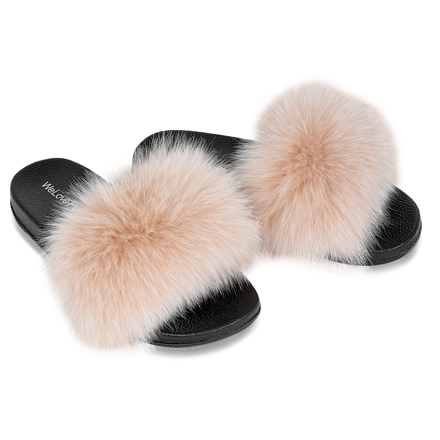 Fox Fur Slippers „Cream“