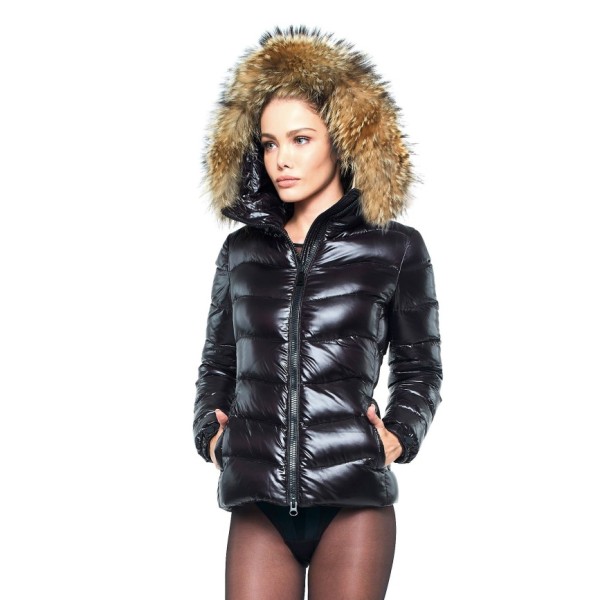 Puffer Jacket with Fur Hood 