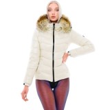 Fur Hooded Puffer Jacket „IceWhite“