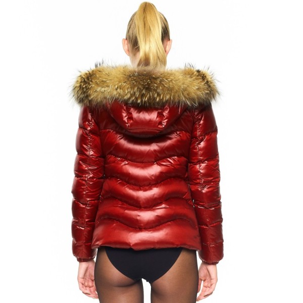 Down Jacket with Fur Hood „IceRed“ We Love Furs furhooded