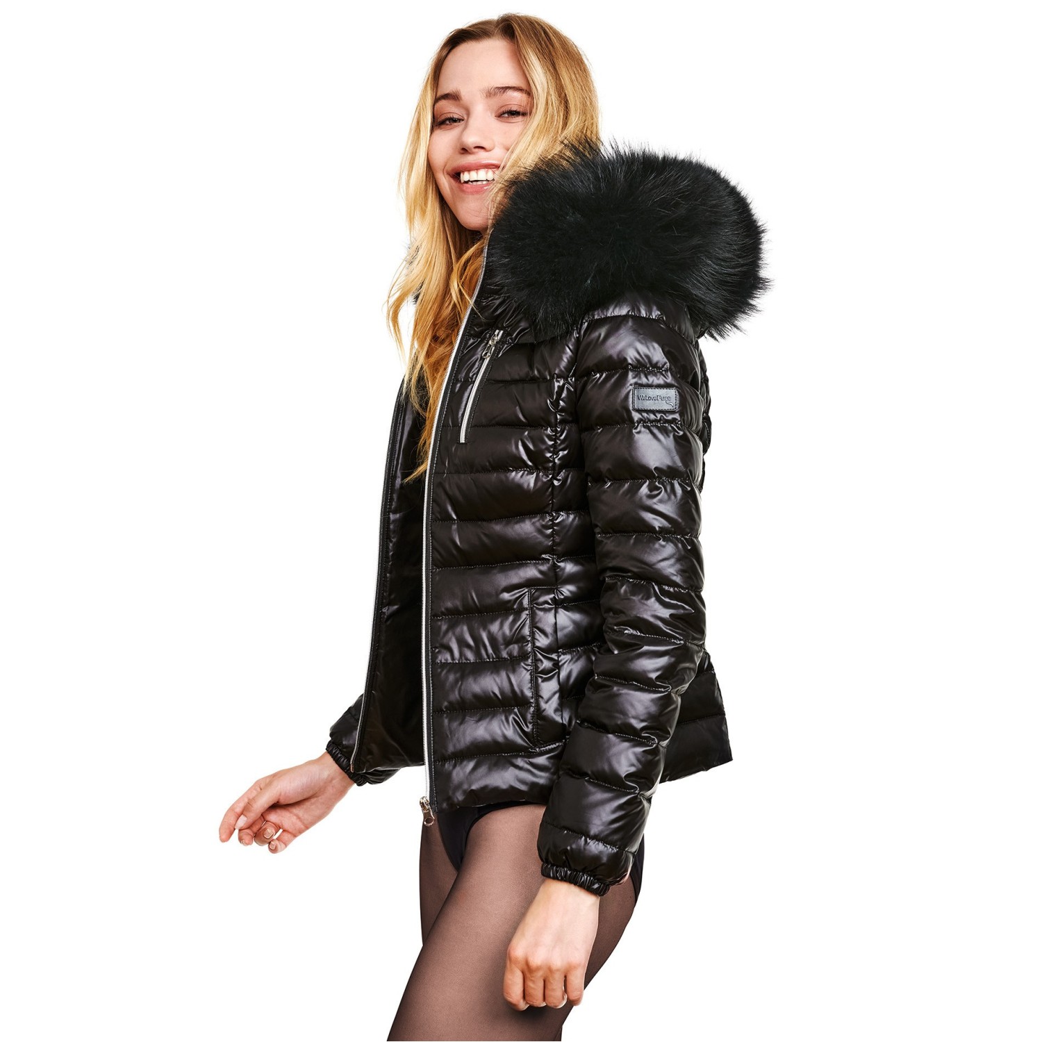 Down jacket with real fur