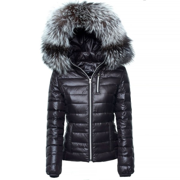 Silverfox warm Winter Coat with Fur Hood 