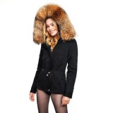 natural Fur Hooded Jacket “Petite“ with XXL Fur We Love Furs