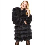 Pelz Mantel „Vogue“ lang, Damenjacke ,Damenweste, Winterjacke,schwarz