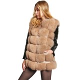 Fur Jacket with leather sleeves "VOGUE", Ladiesvest, Cardigan, Vest, cosy, Real Fur