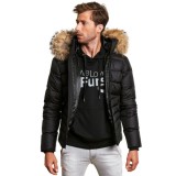 Winter warm Men’s Down Jacket with Fur "CORPORAL" We Love Furs