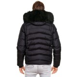 black Winter warm Men’s Down Jacket with Fur "CORPORAL"
