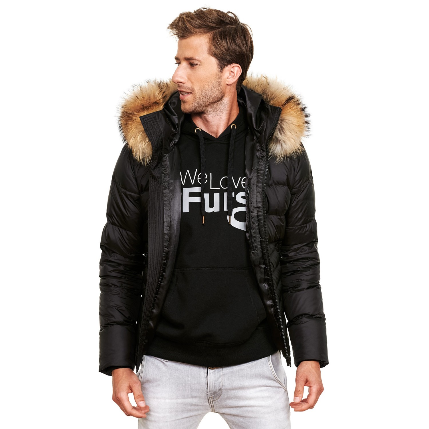 Men’s Down Jacket with Fur "CORPORAL"