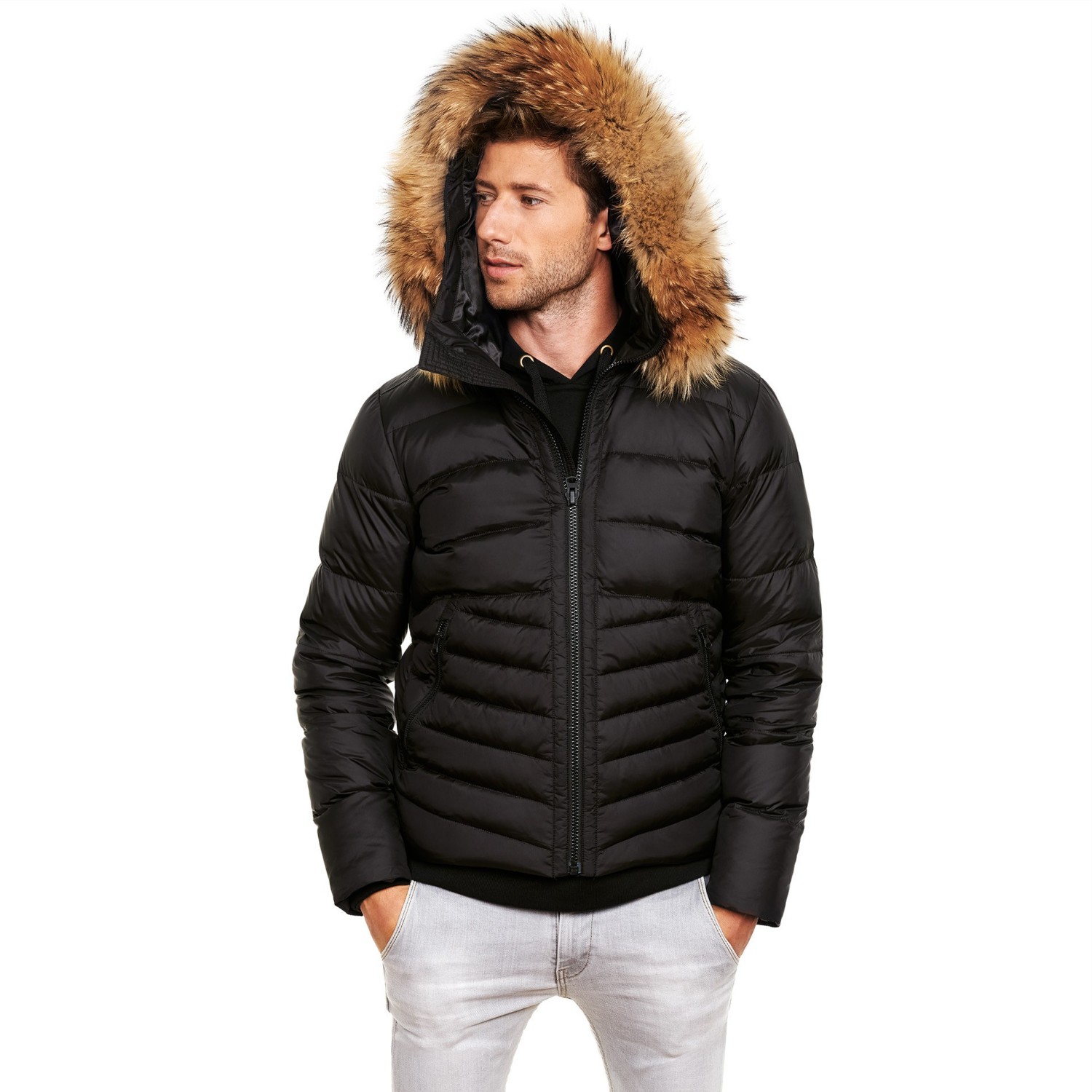 Men’s Down Jacket with Fur "CORPORAL"