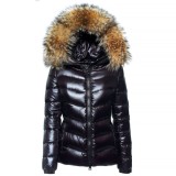 Real fur Puffer Woman jacket winter coat black Downjacket