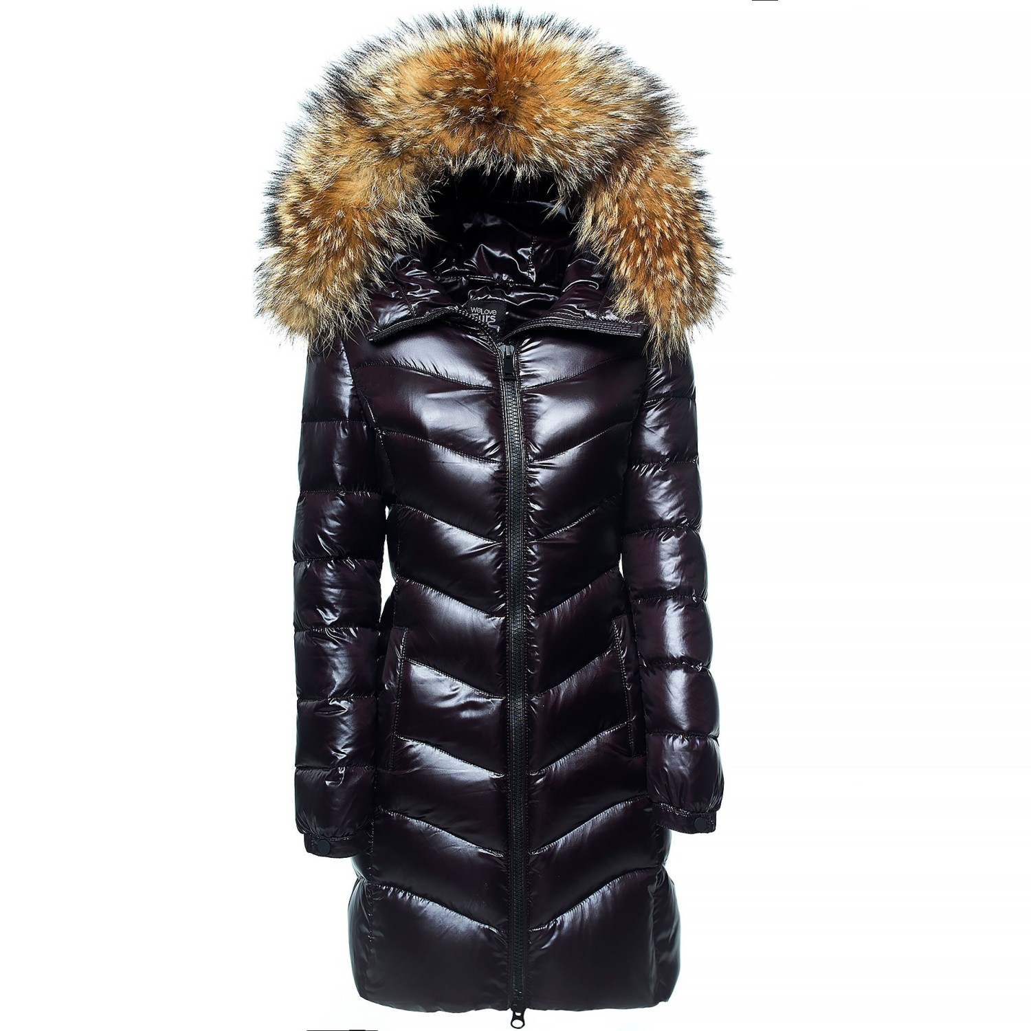 Puffer Coat with XXL Fur Hood “Ice Black”