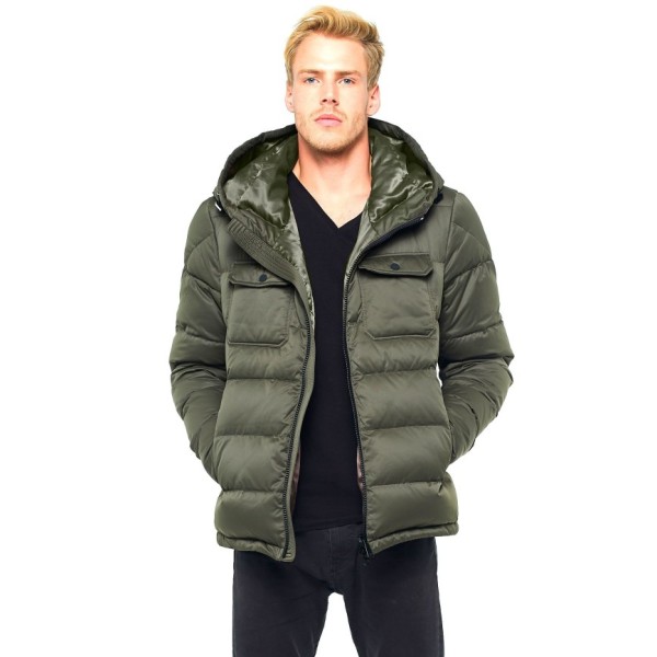 Hoodie Winter Jacket Furhood Realfur Armystyle Armygreen Downjacket