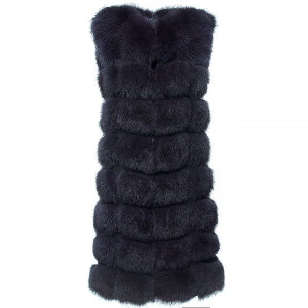 Woman Real Furvest Wintercoat black long