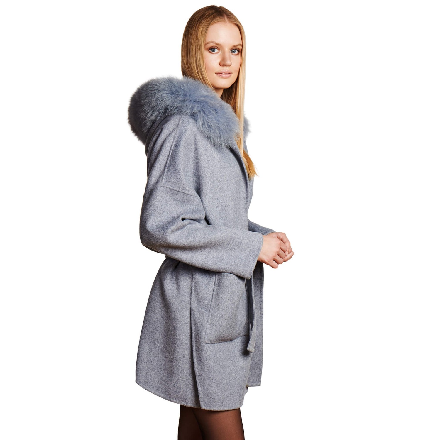 Woolcoat with fur collar "JULES"Fur Collar, Fur Trim, Trenchcoat, Cardigan, Woolvest