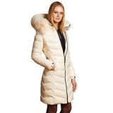 Long down coat with Fur Hood "IceWhite"