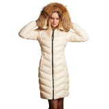 Long down coat with Fur Hood "IceWhite"