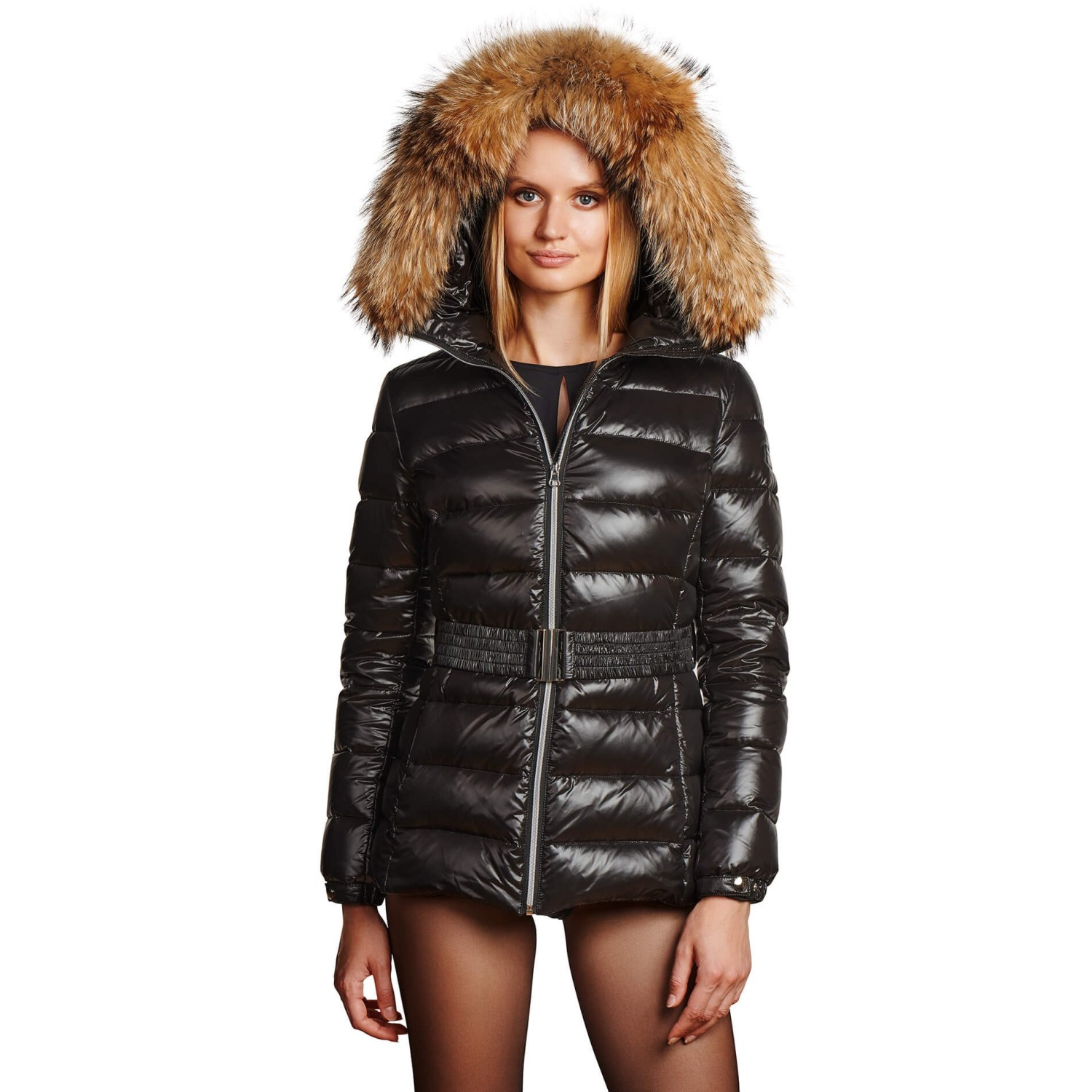 Down jacket with fur