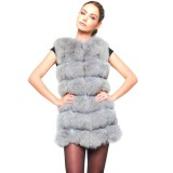 Fox Fur Gilet ‘‘Vogue“ in grey with small defect