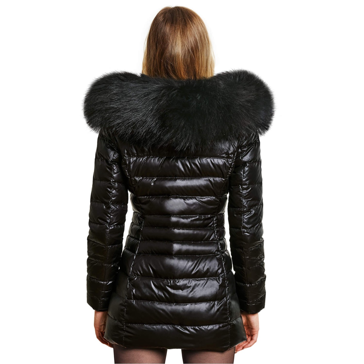 Down jacket with fake fur
