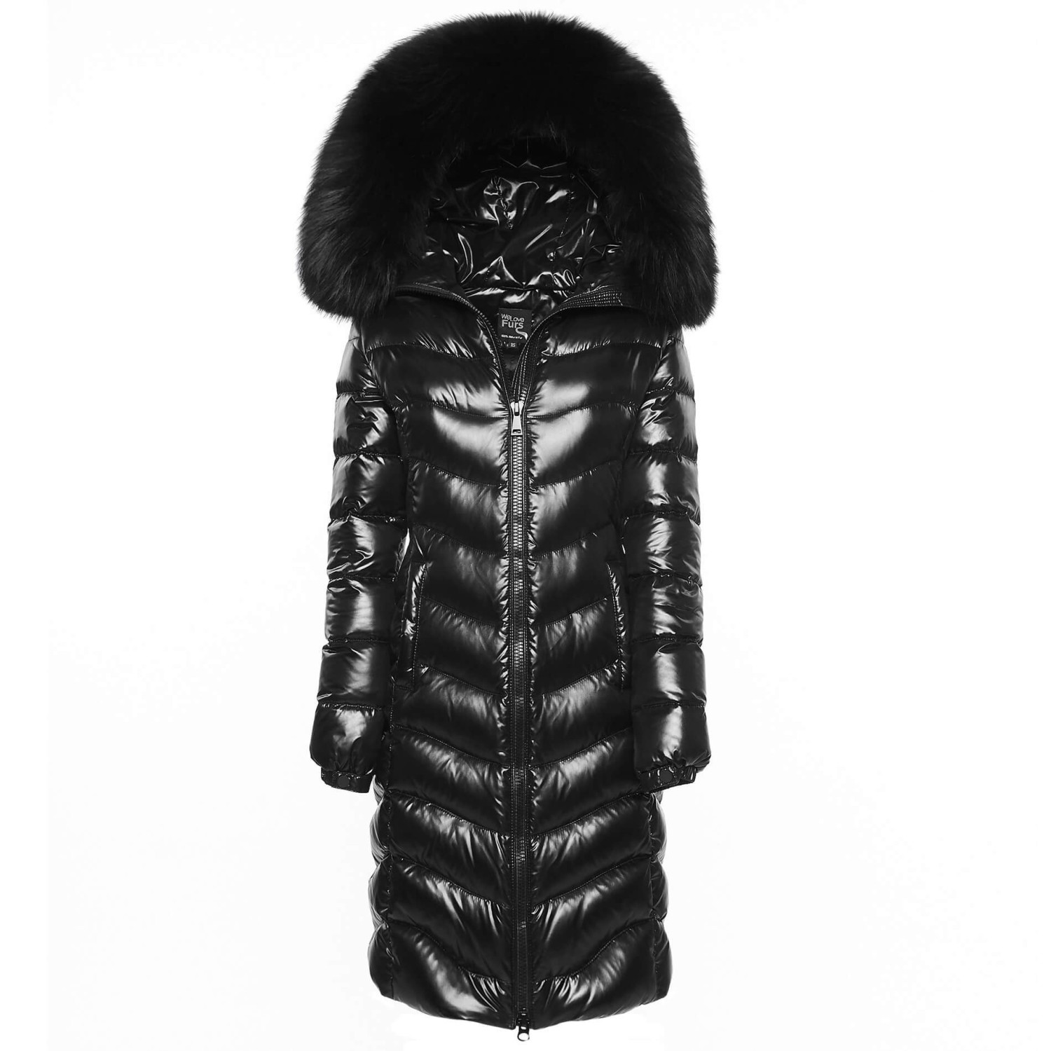 Long puffer coat with fur