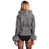 Grey Jacket with Fur “CHER“