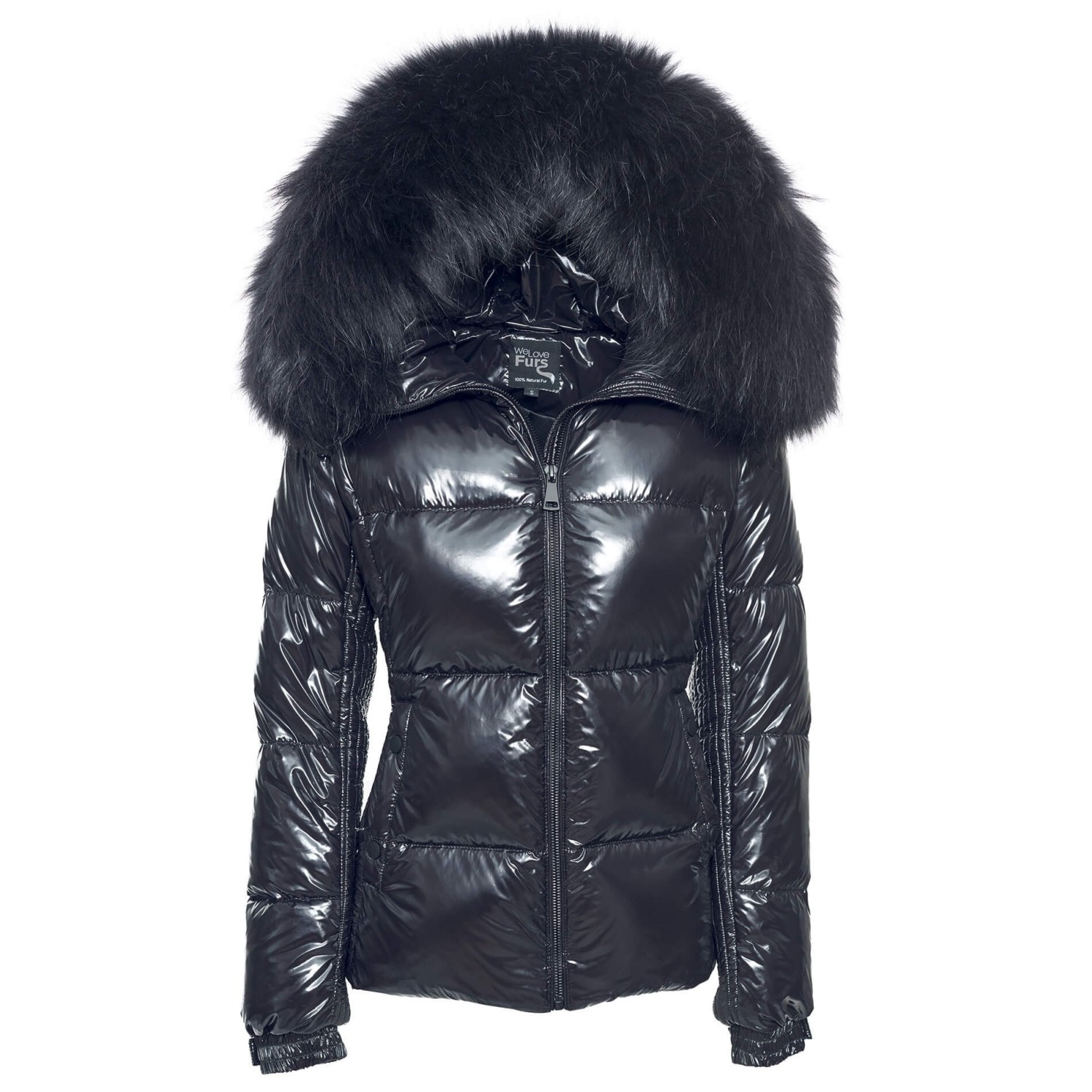 Puffer jacket with real fur hood