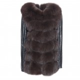 Fur Jacket with leather sleeves