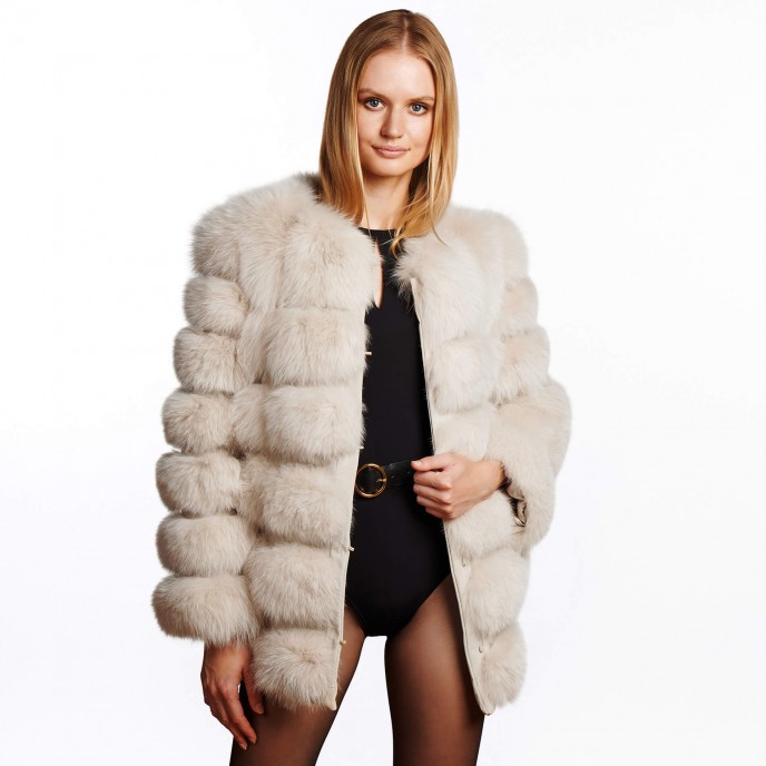 Real Fur Jacket "Vogue" cream