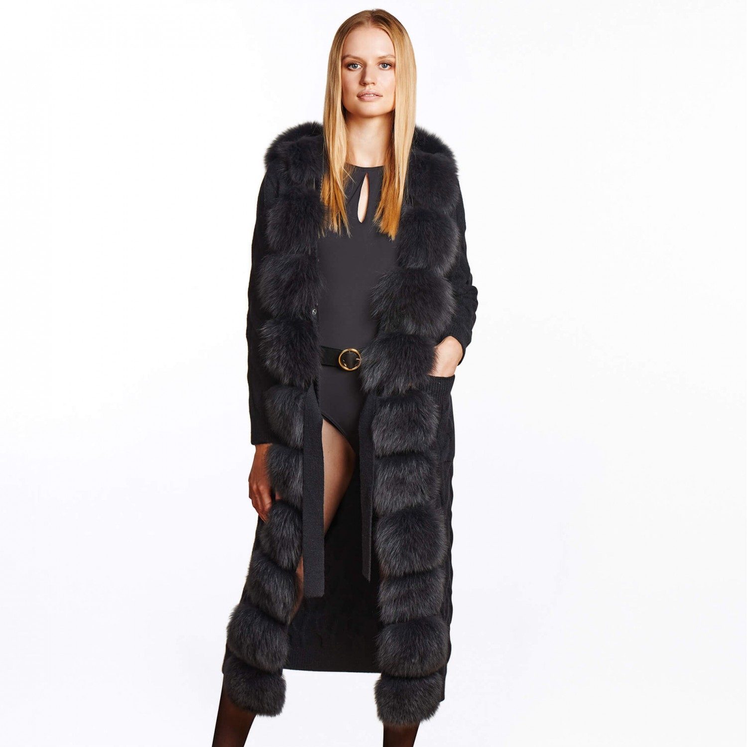 Coat with real fur