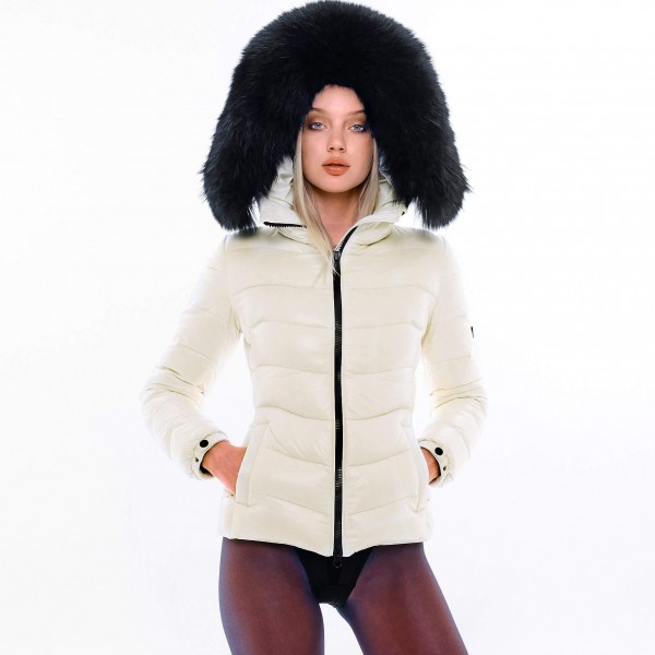 Fur hooded puffer jacket