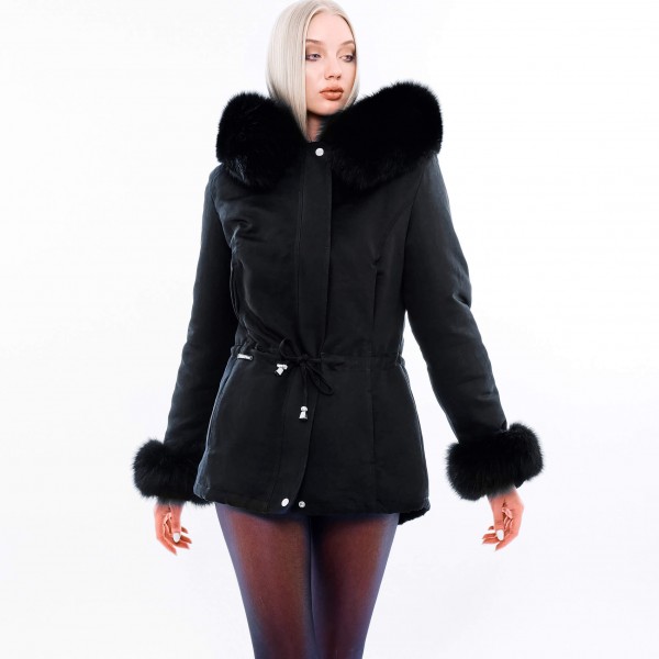 Winterjacke with fur black