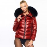 Puffer jacket with fake fur