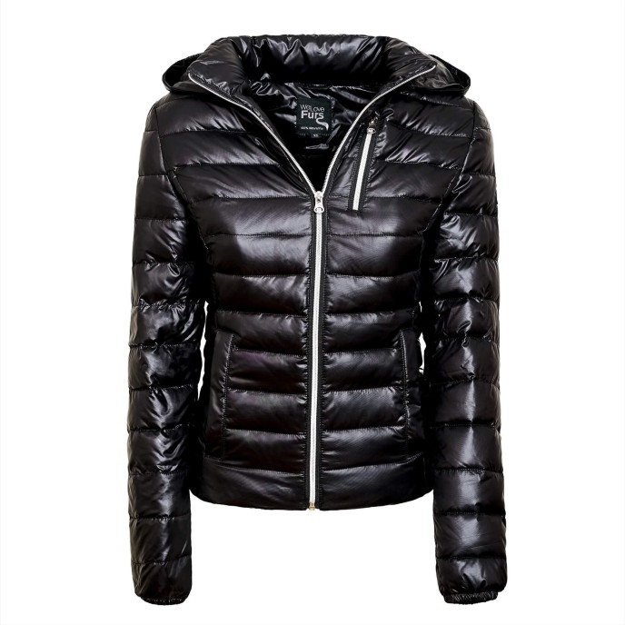 Puffer Jacket with Fur Hood IceBlack |  Size M / 38