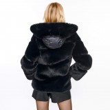 vegan Fur Ladiesjacket black