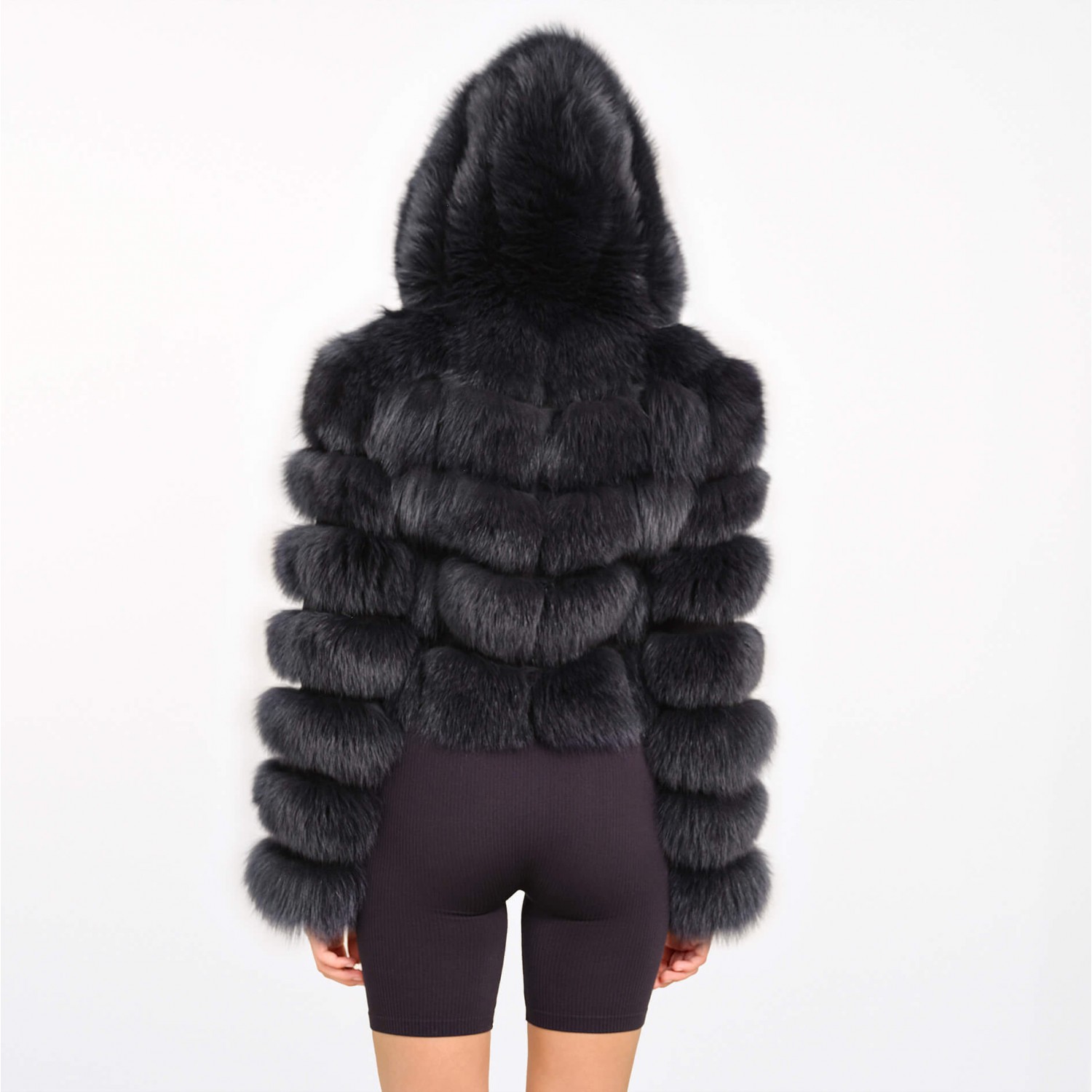 Cropped fur jacket
