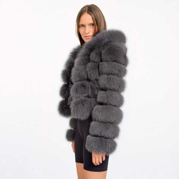 Women´s fur jacket grey