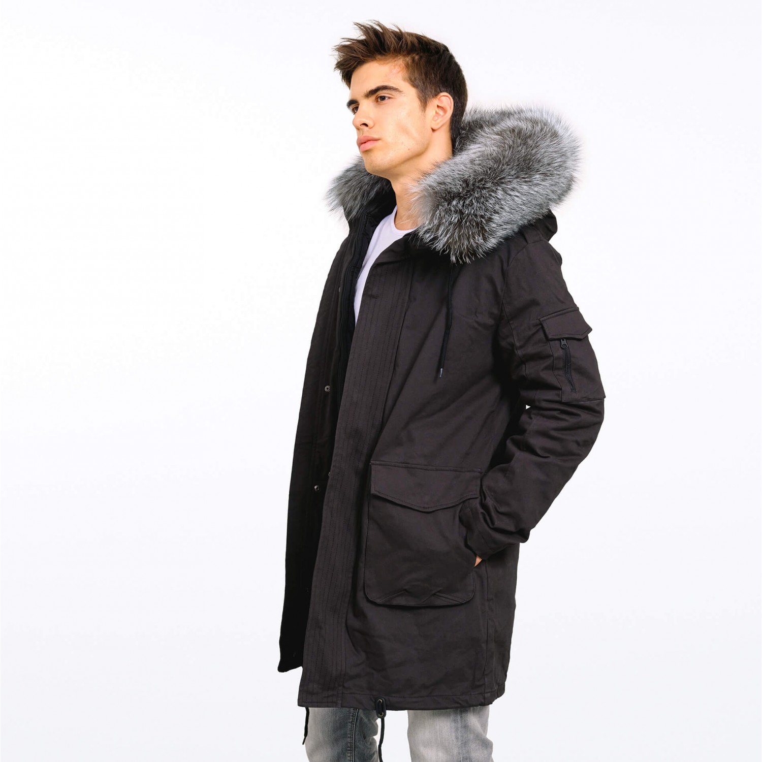 Mens coat with Fur
