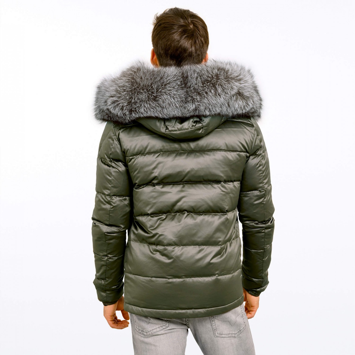 Mens puffer jacket with fur