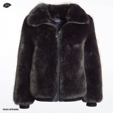 black winterjacket faux fur black