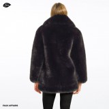 faux fur jacket black
