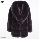 vegan fur jacket black
