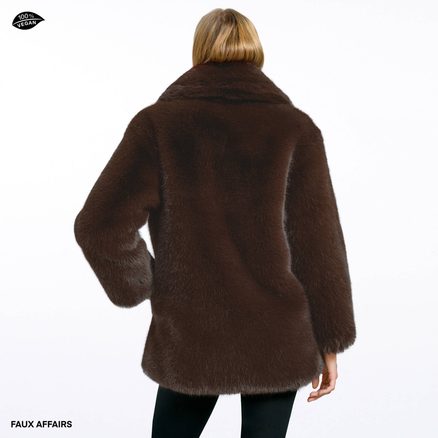 brown faux fur coat