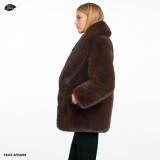 fake fur winterjacket brown