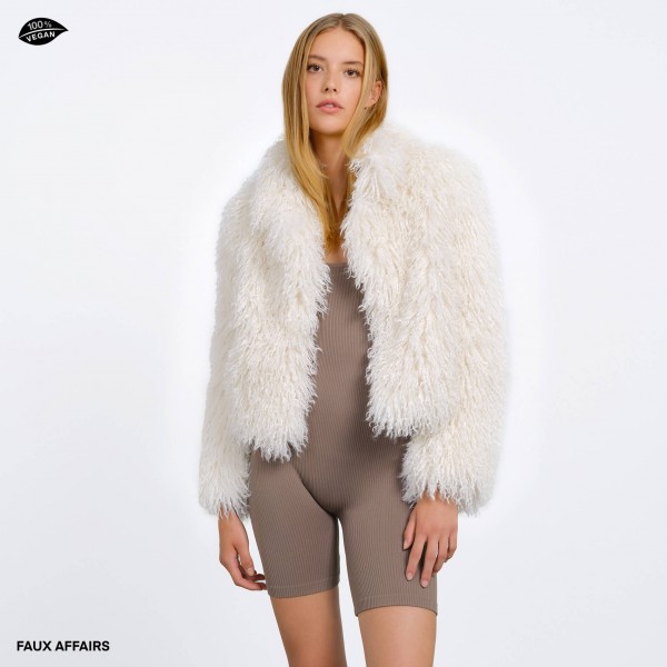 Buy MANGO Women Off White Solid Faux Fur Tailored Jacket - Jackets for  Women 2325794 | Myntra