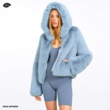 Fake Fur jacket blue