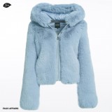 teddyjacket with hood blue