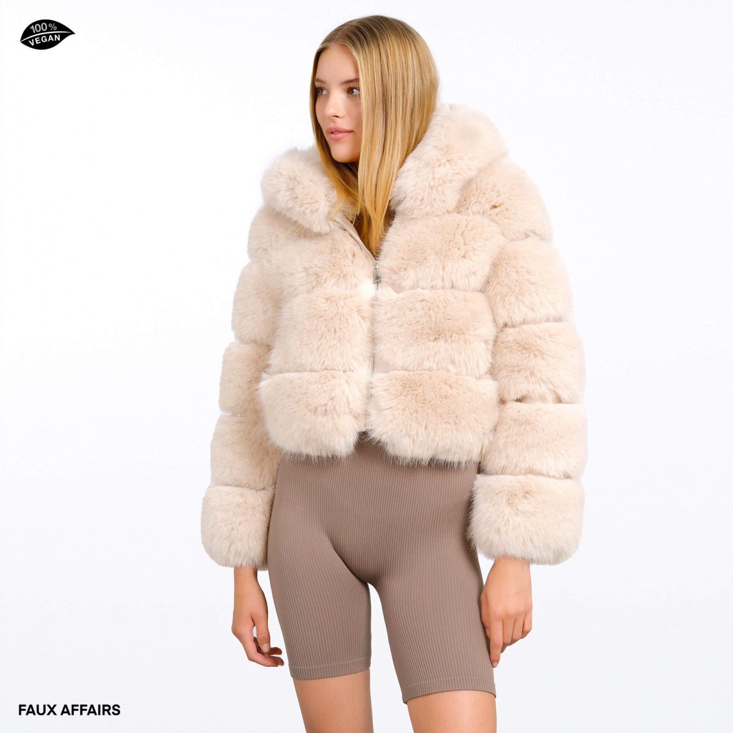 Faux Fur Jacket with hood