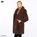 midi length fake fur coat