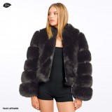 fake fur jacket black