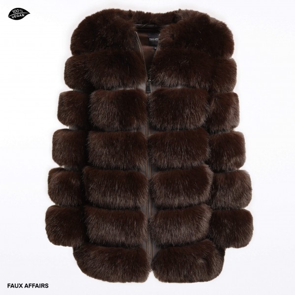 fake fur woman´s jacket brown